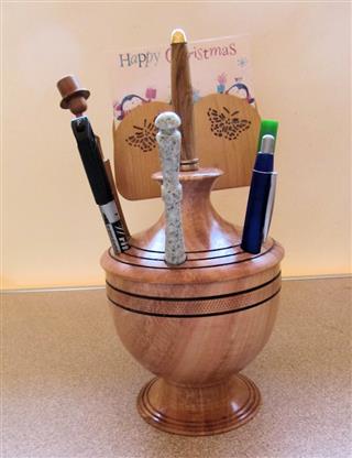 Pen holder and pens by Pat Hughes